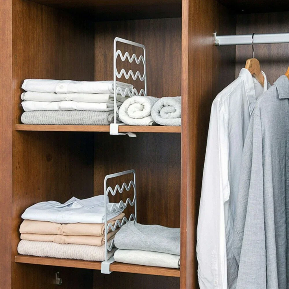 4 Adjustable Shelf Dividers for Closets, kitchens, books *GRAY 4 sale * see pics